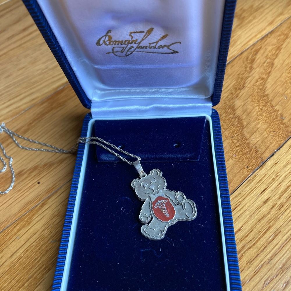 Teddy Bear ID charm and necklace